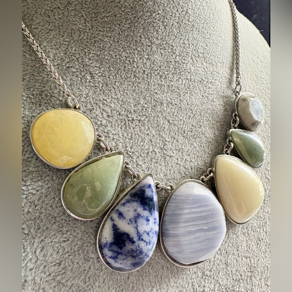 Multi Stone Statement Necklace - image 2